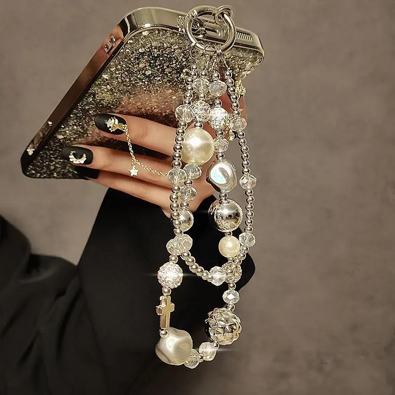 2 Piece Set Phone Chain Beaded Mix Design, Mobile Wallet Charm Card Holder, Ccd Camera Strap, Durable & Stylish Accessory, Cell Phone Charm, Phone Accessories