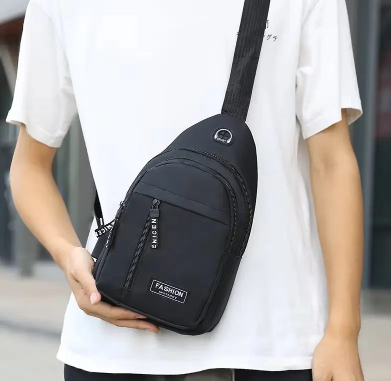Men's Waterproof Large Capacity Fanny Pack with Adjustable Strap for Outdoor Activities Travel Running Hiking and Cycling Nylon Canvas 31cm x 17cm x 5cm