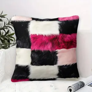 Y2K Retro-Trendy Style Throw Pillow with Inner Cushion, 45cm Square Pillow, Simulated Multi-Color Plush Checkered Print Pattern,Soft Comfortable Decor for Bedroom & Sofa, Trendy and Cool Personalized Retro-Style Soft Furnishing, Living Space