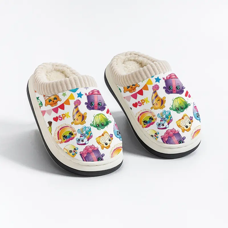 Kids Slippers for Boys and Girls, Children's Cute shopkins Slippers , Durable Non-Slip Plush Indoor Slippers, Warm and Comfortable House Shoes Slippers for Winter, Cozy for Home, Exquisite Slippers or Toddlers & Big Kids Indoor/Outdoor Wear
