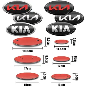 1Pcs 15cm 13cm 12cm 11.4cm 17cm 18.3cm For KIA KN k3 k5 k9 Rio Ceed Picanto Sportage R Cerato Soul Sorento Optima Niro Accessories Car Badge Styling Front Head Hood Bonnet Emblem Rear Tail Bumper Trunk Sticker
