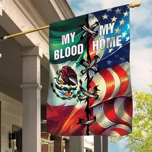 Mexican Ain't Going Anywhere Flag American Grown with Mexican Roots My Blood My Home Mexican Proud Mexican Usa American Mexican Patriots Flag 3x5ft