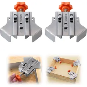 2 Pack Corner Clamps for Woodworking Rust&Corrosion Resistant 90 Degree Stainless Angle Clamp with Swing Jaw For Wood, Pipe, Rod And.