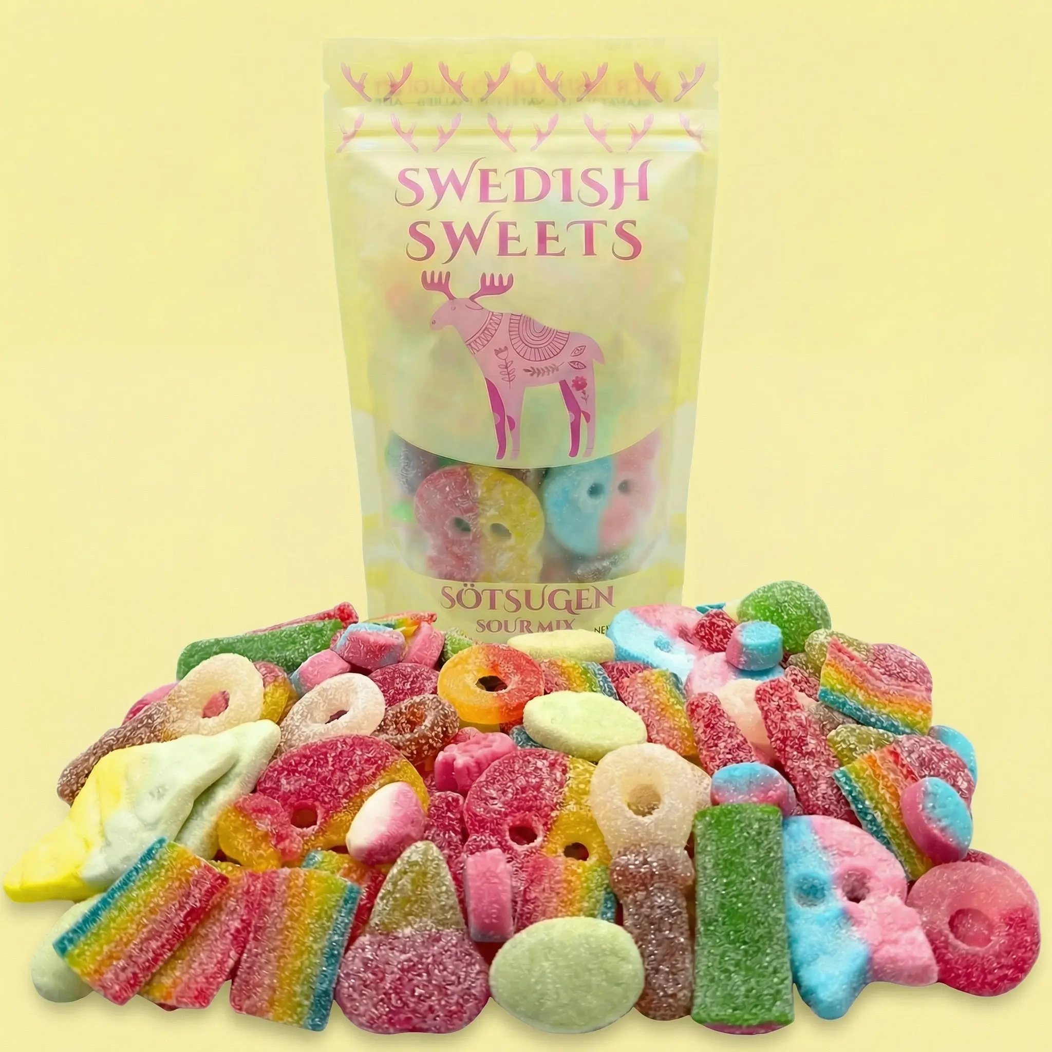 Swedish Sour Mix With BUBS- Swedish Candy- 1/2 lb Snack Bonbon Swedish Sour Mix With BUBS- Swedish Candy- 1/2 lb Snack Bonbon