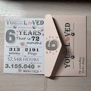 Cute Unique 6th Birthday Card & Envelope Set, Special Greeting Card & Envelope, Greeting Card for 6 Years, High-quality design