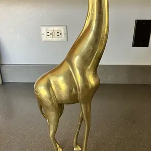 Large Solid Brass Giraffe figurines 20” Tall Brass Animal Figurine