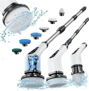 Electric Spin Scrubber – Cordless Waterproof Cleaning Brush for Bathroom, Kitchen, Bathtub, Tile, Floor & Window – Dual Speed Powerful Scrubber with Extendable Handle, Dual-Speed & Long-Lasting 1800mAh Batter
