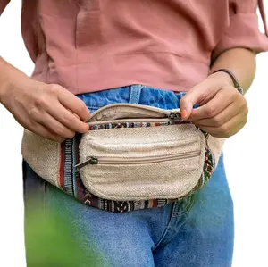 Stylish and Practical Boho Fanny Pack for Everyday Use and Travel, made from Sustainable Cotton Material