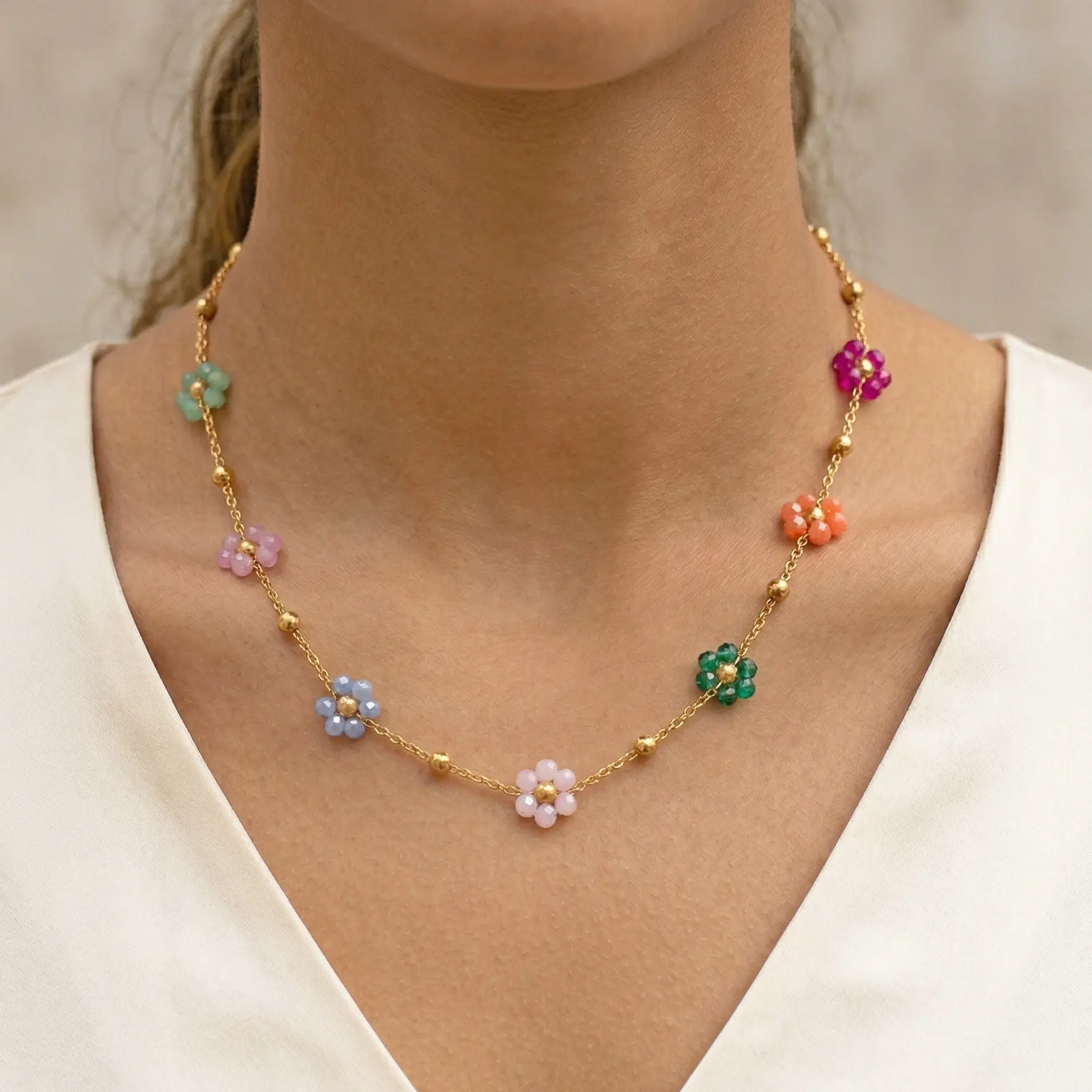 Daisy Necklace, Dainty Choker Jewelry for Women as Flower Necklace set Gift, 14K Gold Plated Stainless Steel Gold Necklace set as Birthday Gifts for Her Daisy Costume Gift
