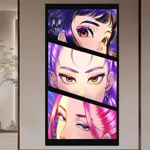 1 set of DIY diamond painting kit, 5D diamond art set, DIY decoration, purple hair, cartoon style, anime design, starry background. Mosaic, diamond art, DIY art home decor.