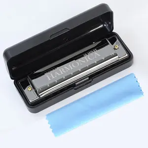 10 Hole Harmonica Key C Blues Harp Mouth Organ Phosphor Bronze Case Diatonic Beginner Harmonica Kit for Kids