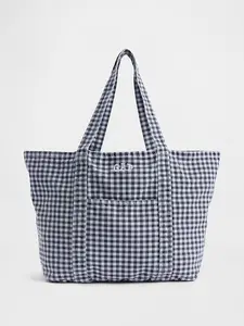 Gap Logo Tote Bag - Black Gingham