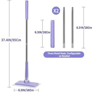 Two Disposable Mops, Use One-Use Towels, No Hand Replacement Needed, Dry Wet Multi-Functional Floor Cleaner, Bathroom Cleaning, Lightweight Flat Mop, Flat Mop Pads