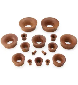 Saba Wood Mayan Flare Tunnel Plugs