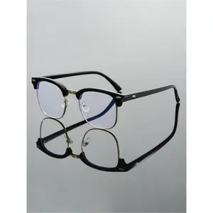Anti-Blue Light Square Full Frame Eyeglasses - Unisex Basic Fashion Style, Ideal for Work & Daily Outfit Decor