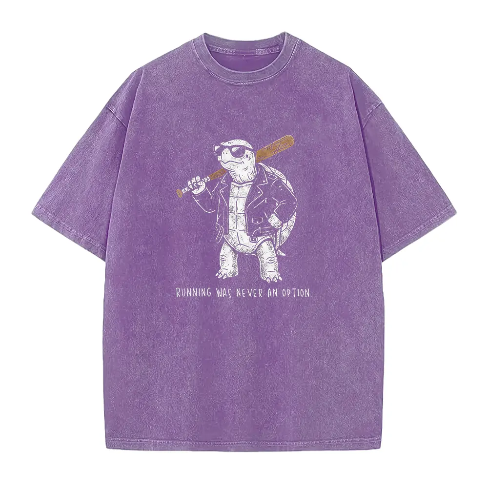 Running Was Never An Option T-Shirt, Funny Turtle Shirt, Sarcastic Animal Tee, Biker Turtle Graphic, Retro Meme Gift, Cool Animal Lover Tee