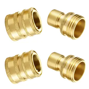 M MINGLE Garden Hose Quick Connect Fittings, 3/4 Inch GHT Solid Brass, Quick Connector Set, 2-Pack - Durable and Leak-Free Garden Hose Connectors, Water Hose, DealsForYouDays