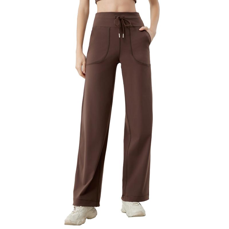 Comfy Leisure Pants Women's High Waisted Wide Leg Pants Soft Lightweight Sweatpants for Women   leg plain work pant loose wide leg  pant   sweatpants outfit comfort  sweats Bottoms Womenswear Basic Minimalist White cargo gym yoga rag  bone  sweatpants