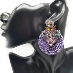 CROWN-LILAC Stud Earrings Topped with Multi-colored Stones Lightweight Single Pair Elegant Design for Versatile Appeal