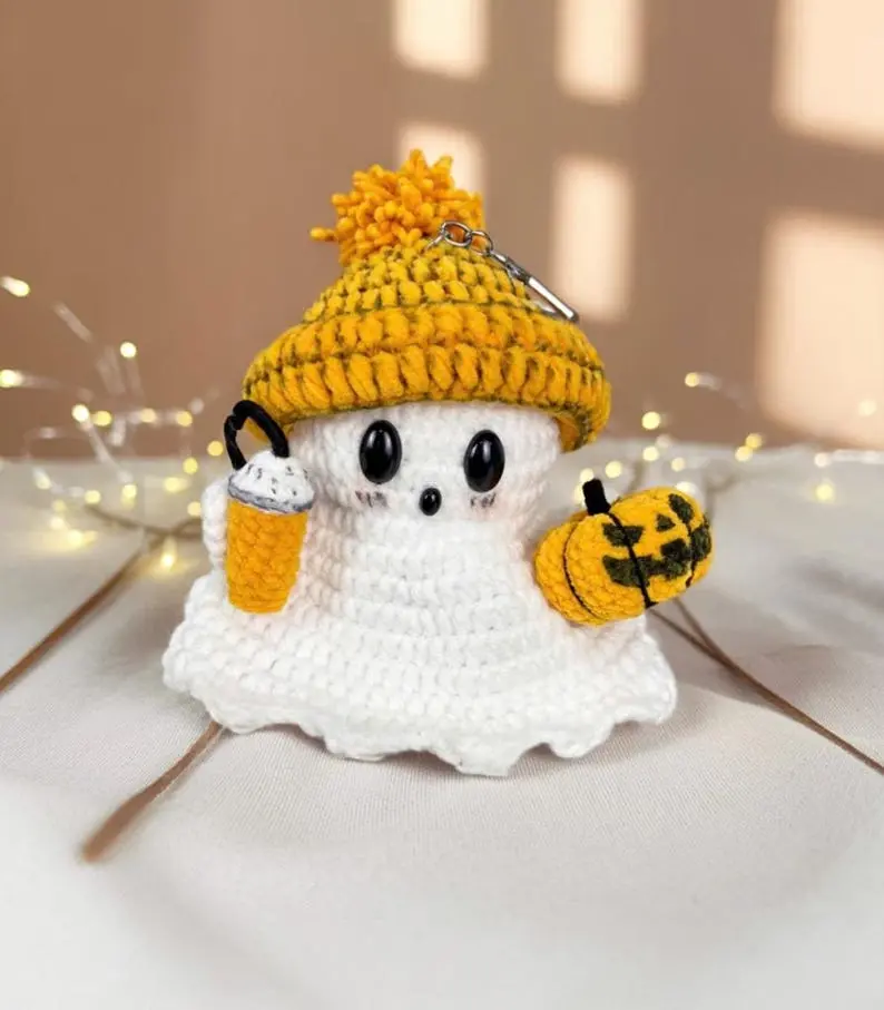 Ghost Hugging Pumpkin Crochet – Cute Amigurumi Halloween Plush, Boo Ghost