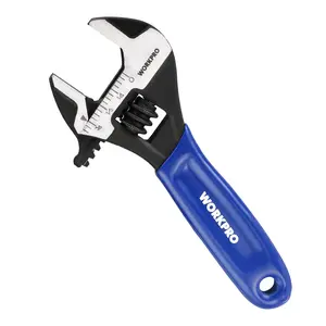 #SpringGlowUp WORKPRO Adjustable Wrench, Cr-V Steel Wrench, Wide Jaw Black Oxide Wrench, Metric & SAE Scales, for Home, Garage, Workshop and DIY