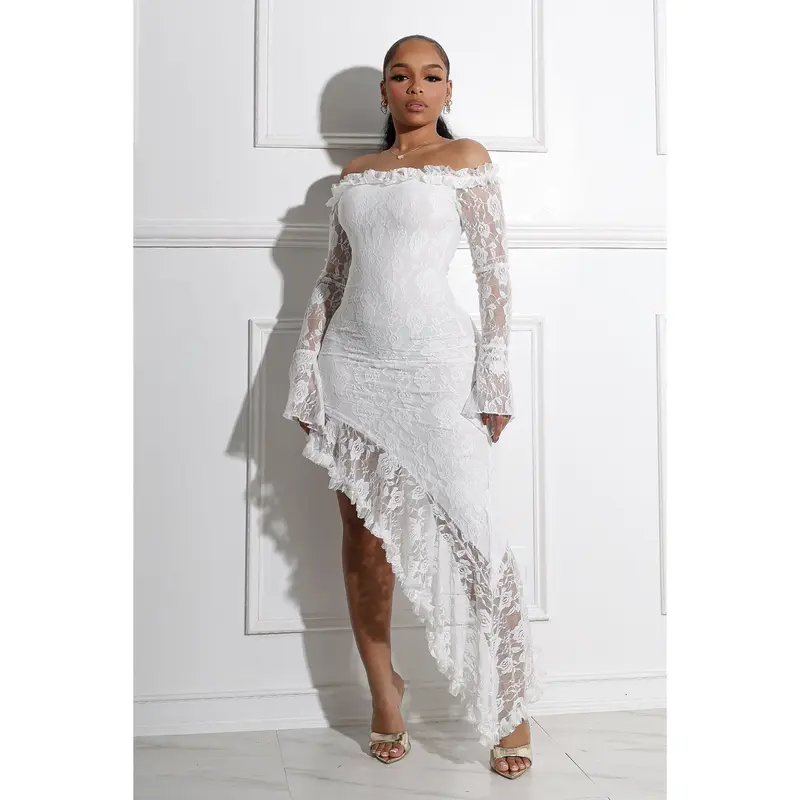 off the shoulder dress black lace - TikTok Shop