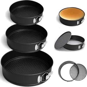 7 9 11 Inches Non-Stick Round Springform Pan Set With Removable Bottom, Cake Mold Cheesecake Pan For Baking