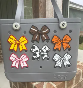 Sports Cheer Ribbon Bow Bag Charms