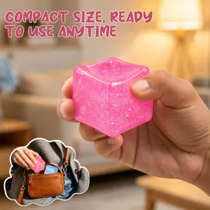 Stress Cube Sensory Fidget Toys for Anxiety Stress Relief, Glitter Squishy Stress Cube, 2.24'' High Density Cube Fidget Toy, Stress Relief with Slow Rising Sensory Squishy Toys for Kids Adults, Birthday Gifts Party Favors,Stress Reliever