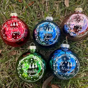 Personalized Christmas Tree Ornaments - Custom Name Glass Bulb Decorations