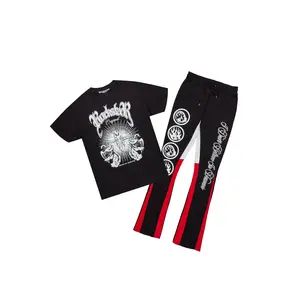 Yarden Black T-Shirt Stacked Flare Track Set