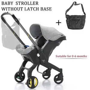 (No latch base)Baby Stroller with Free Bag, Multifunctional Newborn Stroller, Equipped with Five Point Seat Belt and A Chest Clip, Can be Pushed in Both Directions, with Shock-absorbing Wheels, Suitable for Traveling(24-Hour Customer Service)