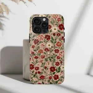 Vintage Wildflowers iPhone Case, Pink Wildflower MagSafe Phone Case For iPhone 15 14 13 12 11 Pro Max 8 Plus X XR XS 2099