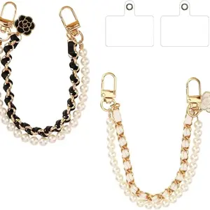 Faux Pearl Decorated Phone Chain, Portable Short Bag Chain, Mobile Phone Chain, Water Cup Chain, Phone Strap, Phone Lanyard, Cell Phone Charm, Phone Accessories for Women & Girls