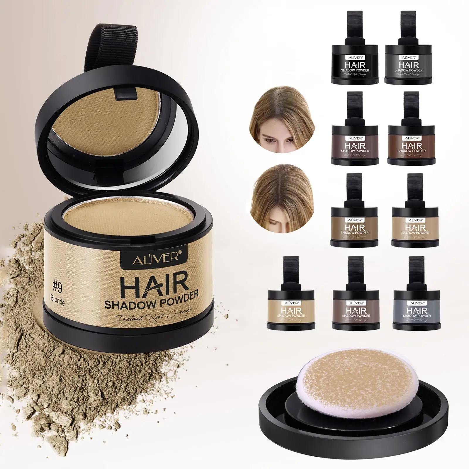 Hairline Shadow Powder, 1 Count Hairline Modifying Highlight Brown Powder, Hair Dye Hair Color Shadow, Instantly Cover Gray Hair Powder, Professional