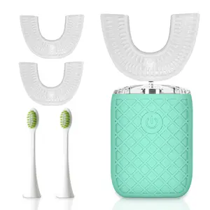 Adult Sonic Automatic Electric Toothbrush, 360° Oral Cleaning Stain Whitening, IPX7 Waterproof Rechargeable, u-Shape Brush Head*3+Straight Handle Brush Head*2, Suitable for Travel or Home Use