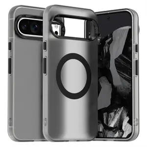 Magnetic Back Cover Phone Case, Translucent PC & TPU Phone Protective Cover, Shockproof Phone Cover, Phone Accessories Compatible with Google Pixel 10 9 Pro XL 8 Pro 10 Pro, Casing