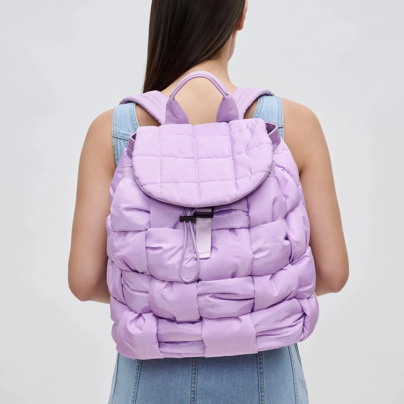 LILAC WOVEN PUFFER BACKPACK LILAC WOVEN PUFFER BACKPACK