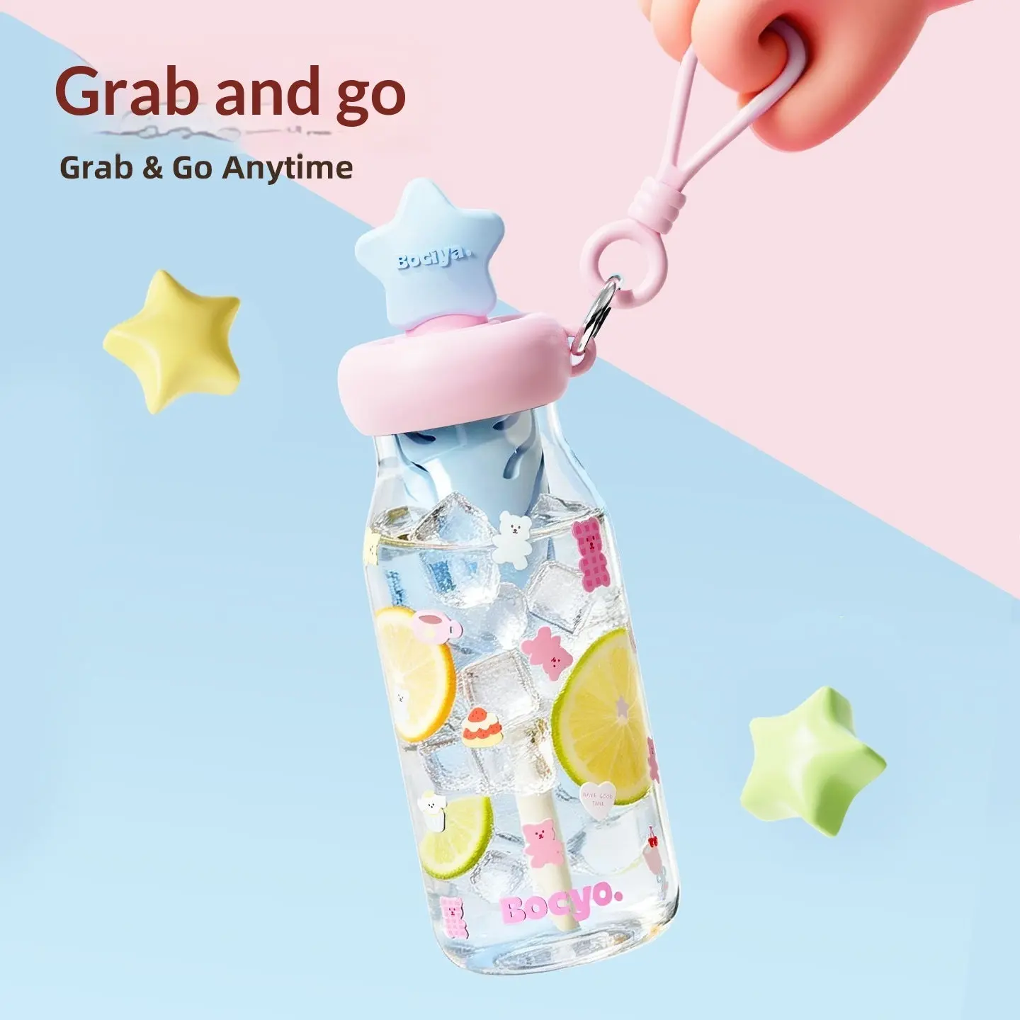 Summer Cold-Brew Tea Straw Water Bottle, Kitchenware Drinkware for Cold Beverages, Water Bottles