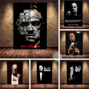 Classic The Godfather Movie Series Marlon Brando, Al Pacino Art Canvas Poster Wall Home Decor Painting