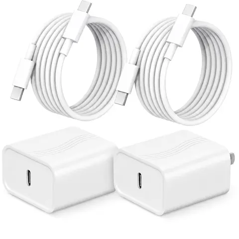 iPhone 18 17 16 15 Charger Fast Charging,2Pack 20W Apple iPad USB C Wall Charger Block with 6FT USB C to C Cable for iPhone 17/Pro/Pro Max/17 Air/ 16/16 Pro/16 Pro Max/15/Plus/Pro/Pro Max