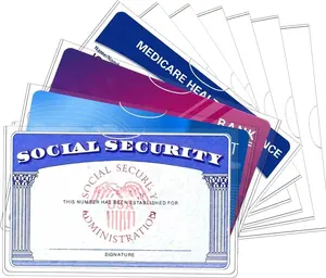 6 Pack Social Security Card Holder Protectors Clear 24 Mil Plastic Sleeves Waterproof & Water Resistant Medicare Credit SSN Card Covers