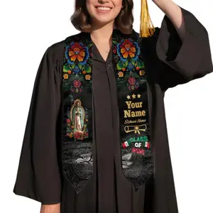 [HOT] Graduation Stole Class of 2026 Printed Sash, Mexican American Flag Style Stole, Custom Name Graduation Gift