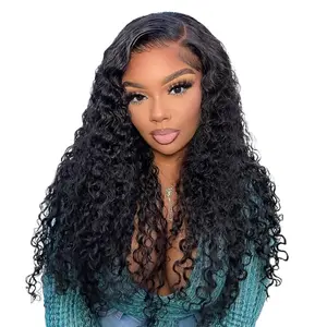 NuLook Hair 13x4 Transparent Lace Front Water Wave Wig Pre-Bleached Knots 180% Density Brazilian Human Hair with Natural Hairline for Women's Fashion #wigtok #Blackgirl #SpringFreshness Curly Wig Lace Frontal Pre Plucked Wigs