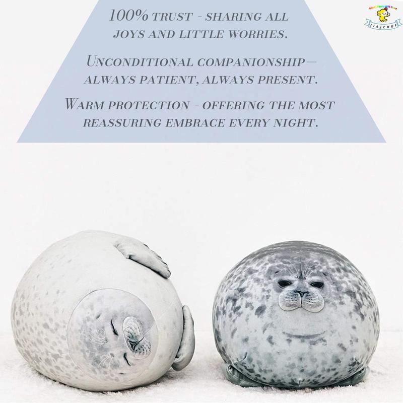 JIAJCHUF Adorable Fat Seal Plush Toy, Jiajchuf Soft Stuffed Animal Pillow, Perfect Gift for Kids & Adults, Cozy Hugging Companion, Soft Cuddly Gift