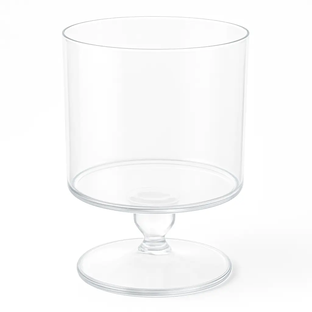 Clear Plastic Cylinder Jar with Pedestal, 48oz Capacity