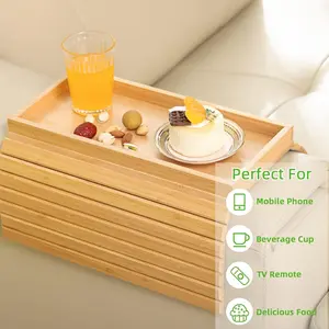 Sofa armrest tray with recessed sides – for the living room