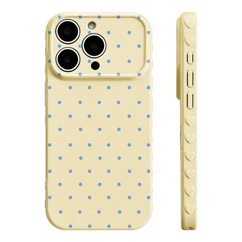 Cute Polka Dot And Heart Themed Phone Case Slim Lightweight And Scratch-Resistant For Everyday Use Minimalist And Cute Design For Apple 17 16 15 14 13