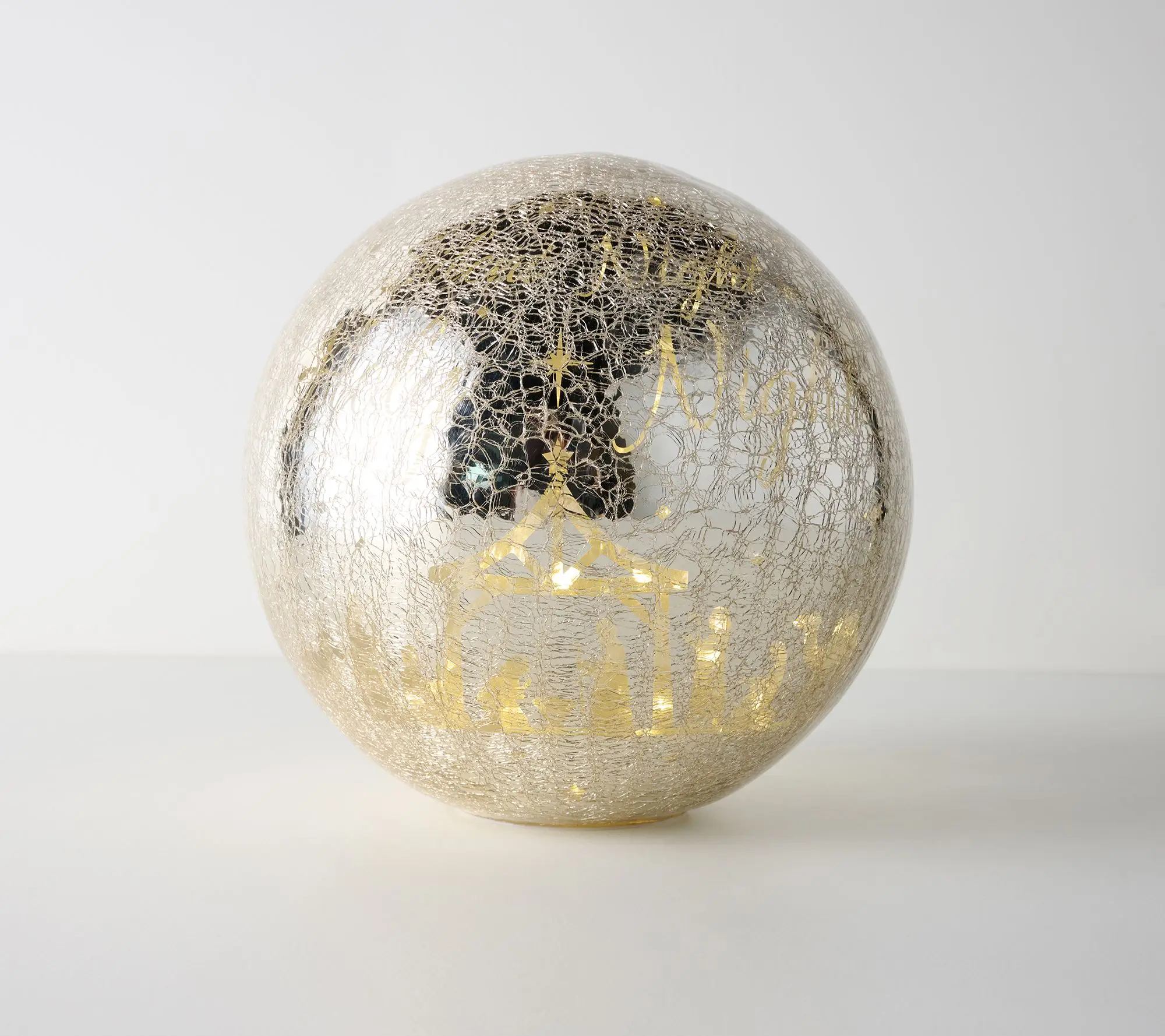 12" Oversized Hidden Scene Crackle Glass Sphere by Kim Gravel 12" Oversized Hidden Scene Crackle Glass Sphere by Kim Gravel