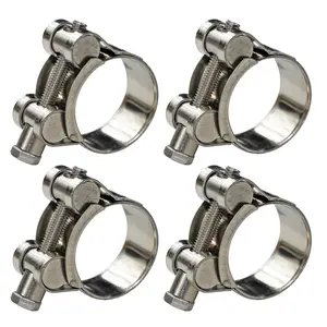 T-Bolt Hose Clamps,304 Stainless Steel Heavy Duty Adjustable Tube Clamps (17-19mm 4pack)
